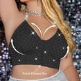 thumbnail image 3 of Valcatch Women's Sparkly Plus Size Front Closure Bra Halter Neck Wireless Bra, 3 of 8