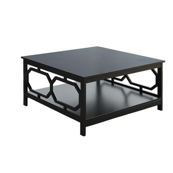 Convenience Concepts Omega Square 36" Coffee Table in Black Wood Finish