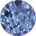 thumbnail image 1 of Ahgly Company Tapis d'Intérieur Rond Lavable en Machine Bleu Cristal Transitionnel, 3 Pieds Rond, 1 of 7