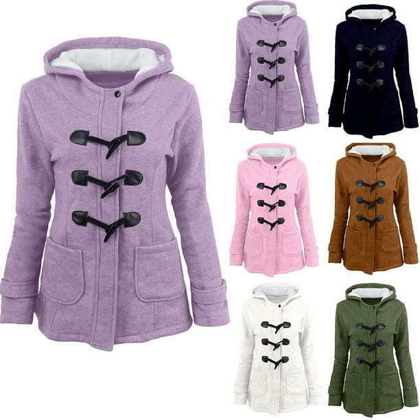 YANHAIGONG Womens Fleece Ong Duffle Coat Jackets Clearance YANHAIGONG Womens Fleece Ong Duffle Coat Jackets Clearance