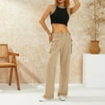 thumbnail image 6 of KOMOO Women Baggy Cargo Pants Low Waist Straight Leg Sweatpants Loose Hippie Punk Joggers Trousers, 6 of 8
