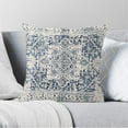 thumbnail image 2 of Boho Ethnic Pillow Covers 18X18 Inch Navy Blue Grey Coral Floral Gray Decorative Pillow Cases Set of 2 Vintage Bohemian Carpet Farmhouse Throw Pillows for Cushion Sofa Couch Outdoor, 2 of 7