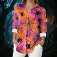thumbnail image 2 of Godom Halloween Shirt Women Shirts Pumpkin Graphic Tee Long Sleeve Button Down Blouse, 2 of 5