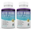 Keto Diet Pills Burn Shred BHB Salts Advanced Ketogenic Supplement Exogenous Ketones Ketosis Weight Loss Fat Burner Boost Energy Metabolism Men Women 60 Capsules 2 Bottles