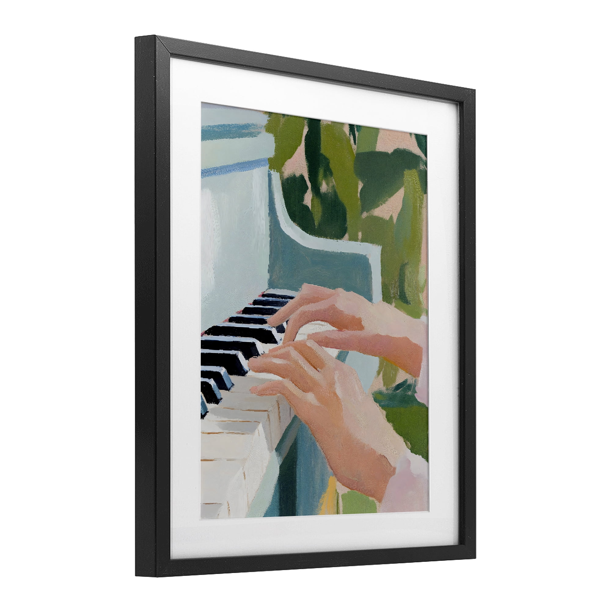 Stupell Industries Piano Hands in Sunlit Space Black Framed Print Under Glass, design by The Prints Vibe