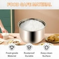 thumbnail image 3 of Estbridge 304 Stainless Steel rice cooker inner pot Replacement for Zojirushi  Tiger  Multi-Cooker Replacement Inner Bowl(2L), 3 of 16