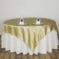 thumbnail image 3 of BalsaCircle 90" x 90" Champagne Square Satin Table Overlays Wedding Party Tablecloth Catering, 3 of 5