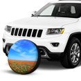 thumbnail image 2 of KAKALAD Blue Sky Field Orange Yellow Flowers 03 Spare Tire Cover Weatherproof Universal Vehicle Accessories 16 Inch, 2 of 6