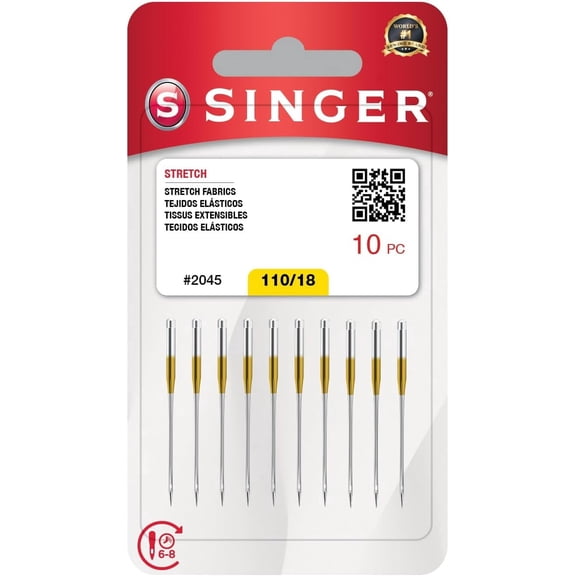 SINGER 10-Pack Stretch 2045 Sewing Machine Needles, Size 110/18