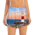 thumbnail image 4 of Lsque Lighthous1 Printed Women's Running Shorts with Liner Pockets,Elastic Quick Dry Workout Athletic Gym Yoga Shorts,Womens High Waist Shorts-XX-Large, 4 of 9