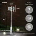 thumbnail image 3 of NOMA Nobela Triple Head Lamp Post 7' Tall All Weather Classic Decor, White, 3 of 11