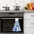 thumbnail image 5 of Haosy 2 Pack Kitchen Wash Cloths with Hanging Loops Absorbent Absorbent Quick Drying Hand Towels, Blue Skull Bird Flower, 5 of 7