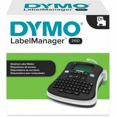 Dymo LabelManager 210D All-Purpose Label Maker - Tape0.25" , 0.38" , 0.50" - Black - Handheld - Internal Memory, Save Text, English Layout Keyboard, Portable - for Home, Offic | Bundle of 2 Boxes
