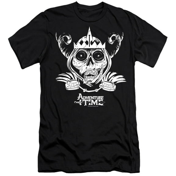 Adventure Time Skull Face S/S Adult 30/1 T-Shirt Black