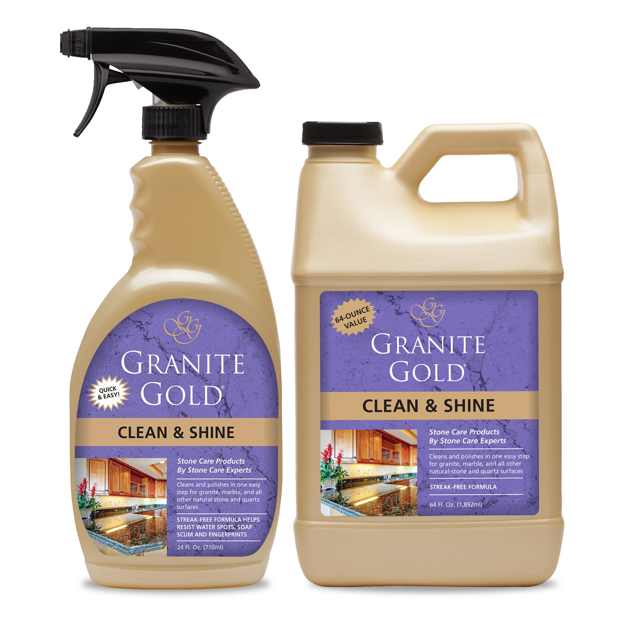 Granite Gold Clean Shine 88 Oz Spray, Stone Countertop Cleaner And Polisher