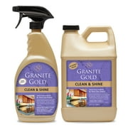 Granite Gold, Clean and Shine, Countertop Cleaner & Polish for Granite, Quartz & More, Citrus Sent, 88 fl oz, Spray and Refill