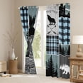 thumbnail image 3 of Feelyou Rustic Hunting Black Out Curtains, Blue Buffalo Curtains Pack of 2 (42x63 Each), 3 of 6