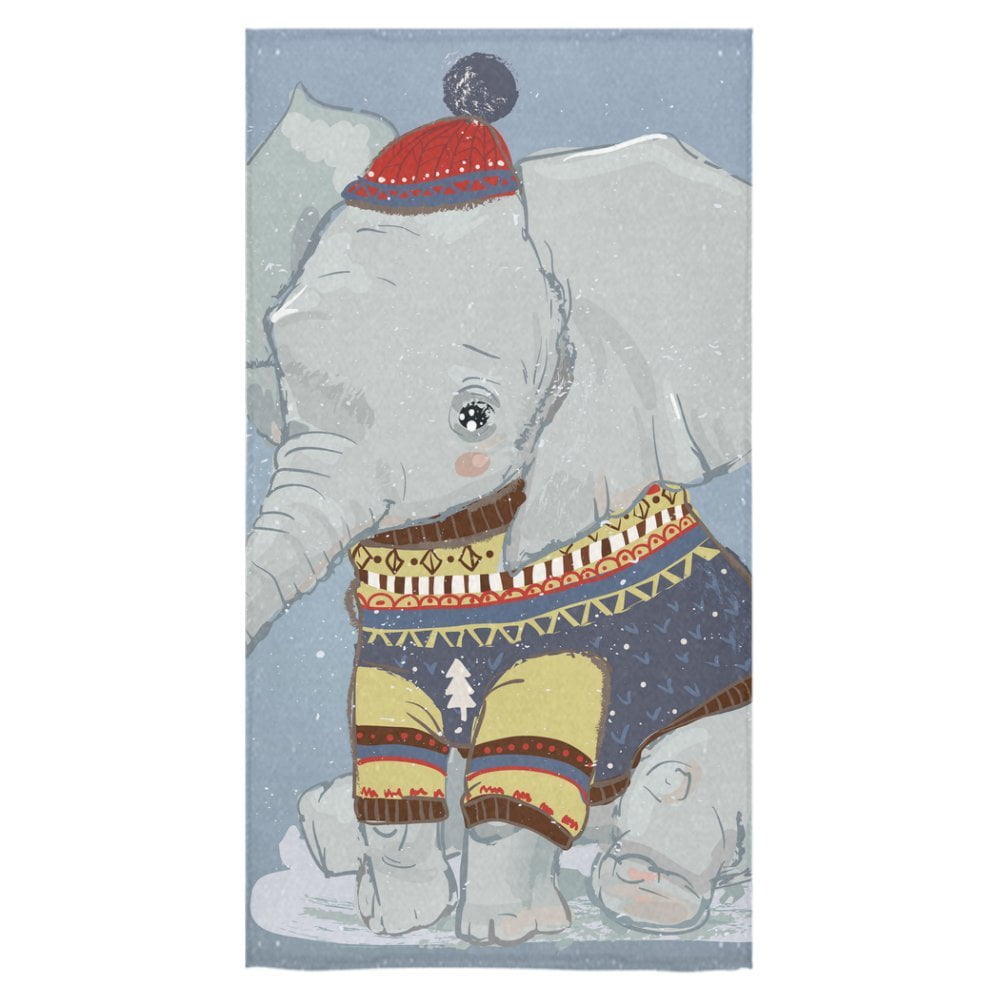 MKHERT Cute Winter Elephant Bath Towel Hand Towel Shower Towel