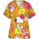 thumbnail image 2 of Ropa de mujer Estampado de dibujos animados de Snoopy Cuello en V Ropa de trabajo para mujer Tops Manga corta Con bolsillos Uniforme médico de enfermería, 2 of 5