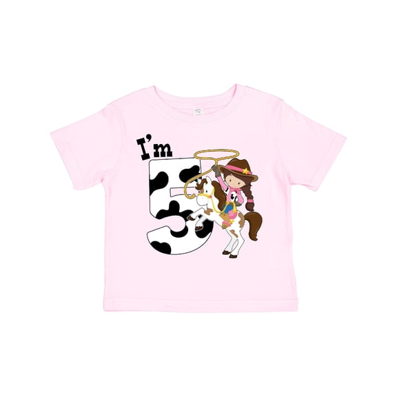 Inktastic I'm Five-cowgirl Riding Horse Birthday Girls Toddler T-Shirt