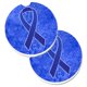 thumbnail image 1 of Cinta azul oscuro para la concientización sobre el cáncer de colon Caroline's Treasures Juego de 2 posavasos para coche AN1202CARC multicolor, 1 of 1