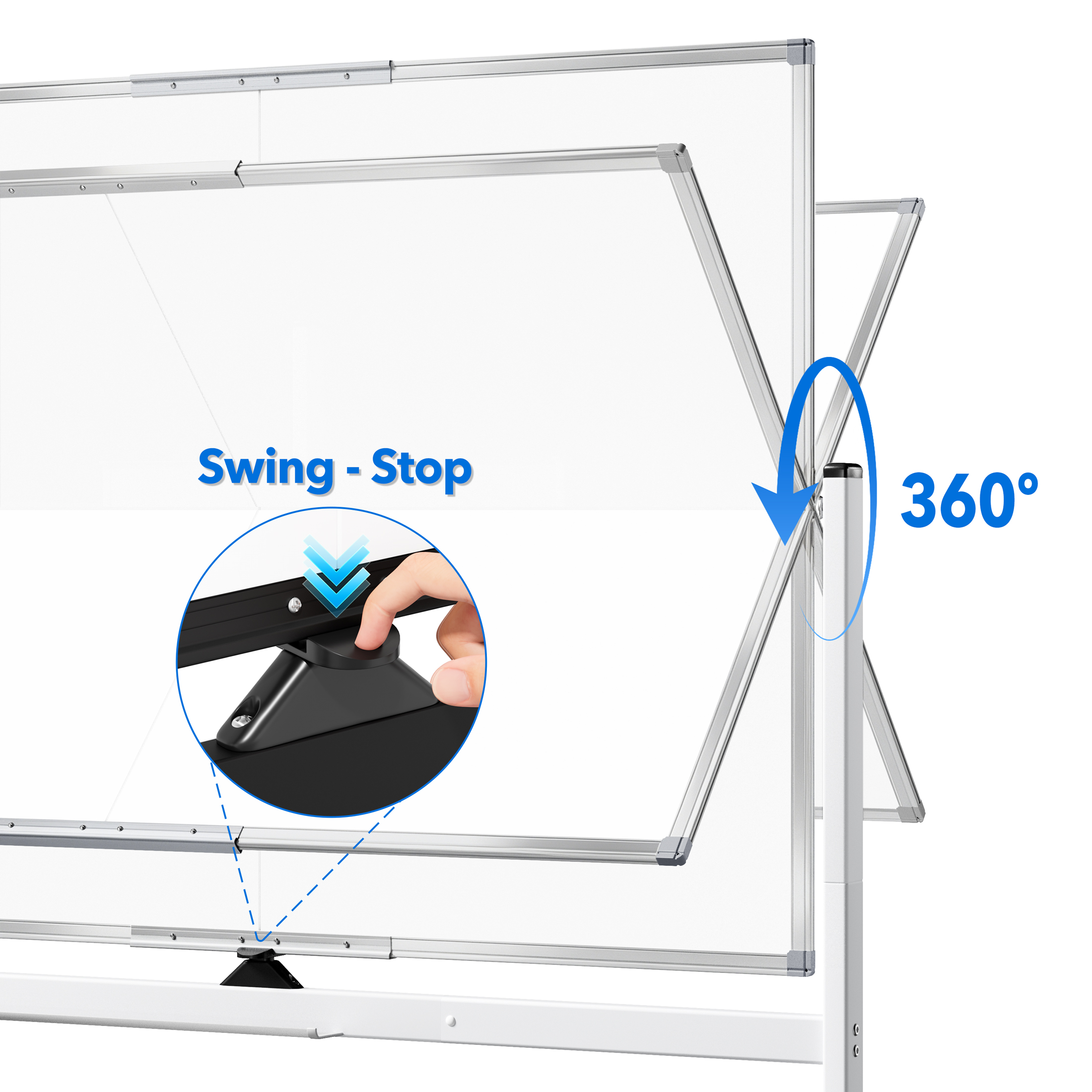Tacwily 48x36 Inch Rolling Double-Sided Magnetic Whiteboard photo 3