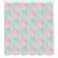 thumbnail image 3 of Ambesonne Peony Shower Curtain, Fresh Petals Sprout Stems, 69"Wx84"L, Mint Green Pale Blue, 3 of 3