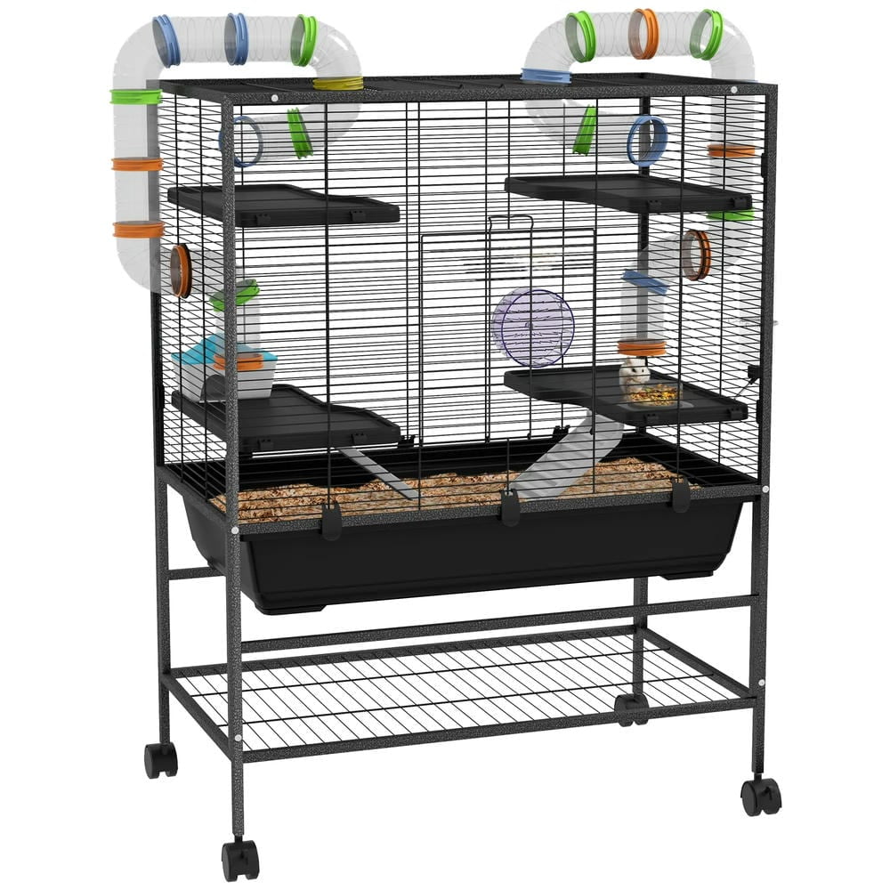 YYAo Hamster Cage, Guinea Pig Cages Mice and Rat Habitat,Small Animal Cage for Syrian Hamster, Gerbil Cage with Tubing System, Running Wheel
