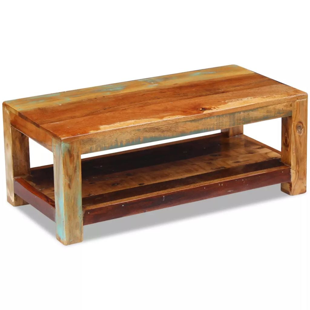 Kepooman Modern Rectangle Reclaimed Wood Coffee Accent Table for Living Room Bedroom, 35.4" x 17.7" x 13.8", Brown Kepooman Modern Rectangle Reclaimed Wood Coffee Accent Table for Living Room Bedroom, 35.4" x 17.7" x 13.8", Brown