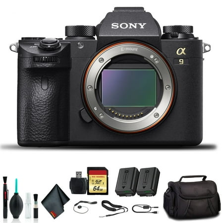 Sony Alpha a9 Full-Frame Mirrorless Camera with Soft Bag Extra Battery 64GB Card and Cleaning Kit Professional Kit (International Model)