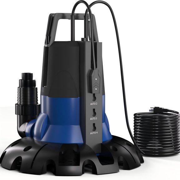 Cofiyard 1/2 HP Automatic Pool Cover Pump 3200 GPH Submersible Water Pump Inground & Above Ground, Water Removal Sump Pump with 25 Feet Power Cord