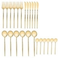thumbnail image 1 of Ensemble de Couverts Dorés, 24 Pcs Design Épuré Simple Antirouille Ensemble de Couverts Dorés pour Fête, 1 of 8