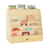 ECR4Kids Birch Book Display Stand with Storage - 5 Shelves & 8 Compartments