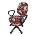 thumbnail image 2 of SCRAWLGOD Bohemian Flowers Red Blue Anti-Dust Chair Covers for Office Desk Chairs Easy to Remove Stretchable Desk Rotating Chair Slipcovers Comfy Chair Protector, Set of 2, 2 of 7
