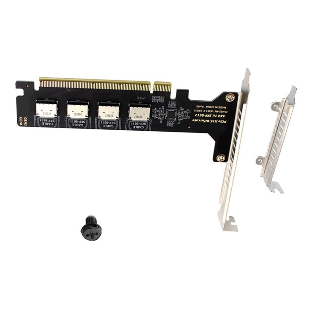 PCIe X16 To 4 Port Oculink SFF 8612 SFF 8611 Adapter Expansion Card For Motherboards Solid Disks Graphics Card