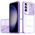 thumbnail image 2 of For Samsung Galaxy S23 FE /Fan Edition 5G Hybrid with Sliding Camera Cover Transparent Shockproof Bumper TPU Protective Cover ,Xpm Phone Case [ Purple ], 2 of 6