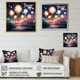 thumbnail image 4 of Designart "Fireworks by the Lake in Blue and Pink" Fashion Framed Wall Art Decor - Modern Blue Fireworks Entryway Framed Wall Art Print, 4 of 6