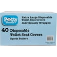 thumbnail image 4 of Disposable Toilet Seat Covers for Kids & Adults, 40 Pack - Protect from Public Toilets While Potty Training & More - Extra Large, Weatherproof, Portable, Individually Wrapped - Blue/Sports, 4 of 5