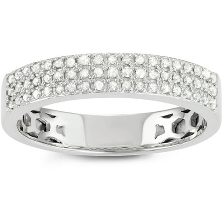 Brinley Co. Women's 3/5 Carat T.W. Diamond Sterling Silver Micro-Pave Fashion Ring