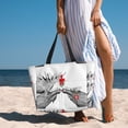 thumbnail image 5 of Goofa Moose Kissing Under Mistletoe Print Beach Bags Waterproof Beach Tote Bag Zipper Sandproof Swim Pool Bag Large Tote Beach Vacation Travel, 5 of 6