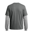 thumbnail image 6 of Nestiefly Mens Layered Shirt Longsleeve Cotton Basic Tee Faux 2-Piece Casual Pullover Fashion Fall Purple M, 6 of 7