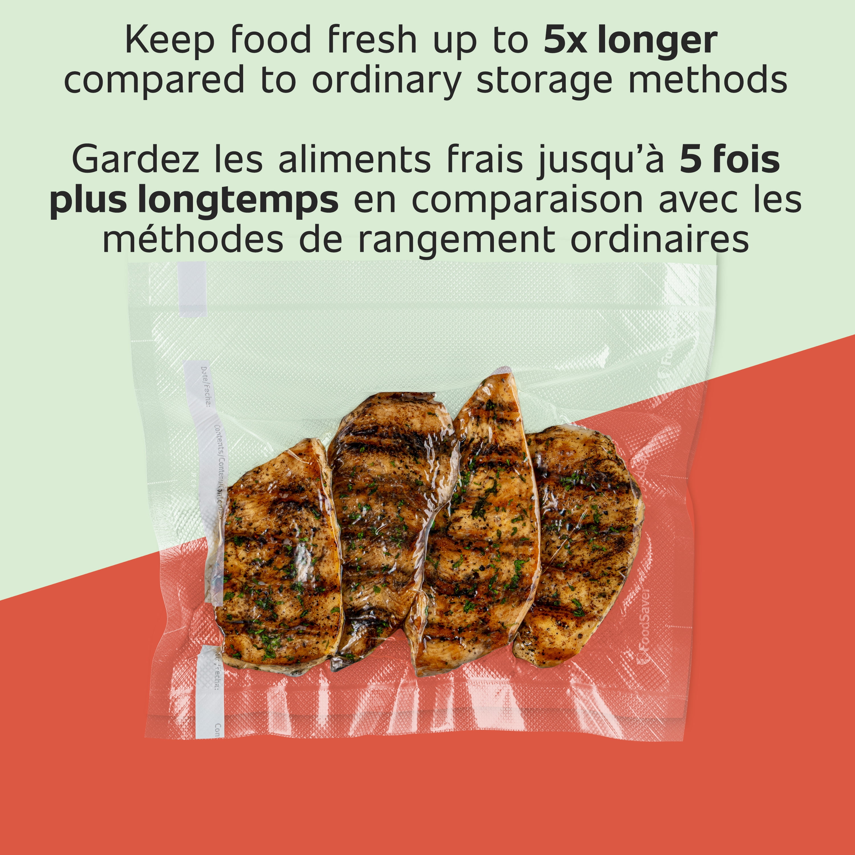 FoodSaver 11" x 16' Vacuum Sealer Rolls (27.9 cm x 4.87 m), 2 Pack, 2 Pack