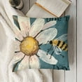 thumbnail image 3 of YINGXI AnyDesign Daisy Flower Throw Pillow Covers Blue White Pillow Case Summer Spring Bee Cushion Case for Home Indoor Outdoor Sofa Couch Office 22x22in, 3 of 5