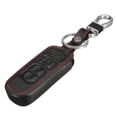 thumbnail image 2 of 1x PU Cuir Confortable 4 Boutons Porte-Couverture à Télécommande avec Chaîne pour Mazda, 2 of 8