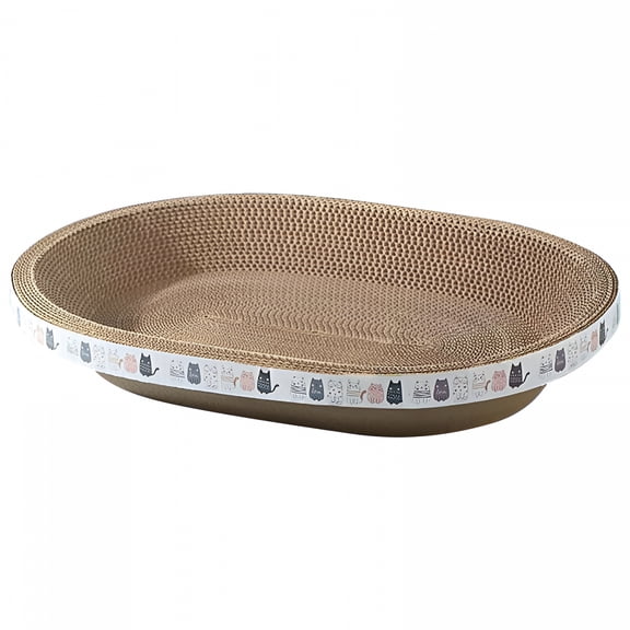 ACDANC Cat Scratcher Bowl, Corrugated Scratch Pad Oval Shape Cat Scratcher Cardboard Bed Cat Scratching Board Cute Round Cat Scratcher for Indoor Cats Protecting Furniture