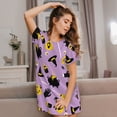 thumbnail image 3 of Kdxio Cute Halloween Pattern Womens Short Sleeve Sleepshirt Scoopneck Cute Nightdress Ruffle Comfy Nightgown, 3 of 6