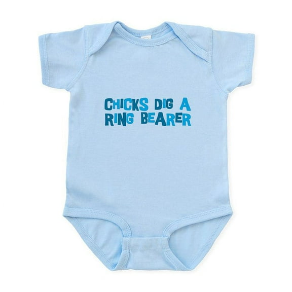 CafePress - Chicks Dig A Ring Bearer Infant Bodysuit - Baby Light Bodysuit, Size Newborn - 24 Months