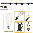 thumbnail image 3 of Svater Outdoor String Lights 100ft ST38 Patio String Lights with 52 Waterproof Shatterproof LED Bulbs(2 Spare) Connectable Lights for Outside Backyard Garden Porch, 3 of 14
