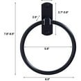 thumbnail image 2 of Hardware Towel Ring Matte Black Stainless Steel Swivel Kitchen Towel Hanger Bathroom Towel Hanger, 2 of 5