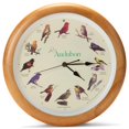 thumbnail image 1 of Reloj de pared Mark Feldstein Audubon, pájaro cantor, madera de roble, 13 cm, 1 of 6
